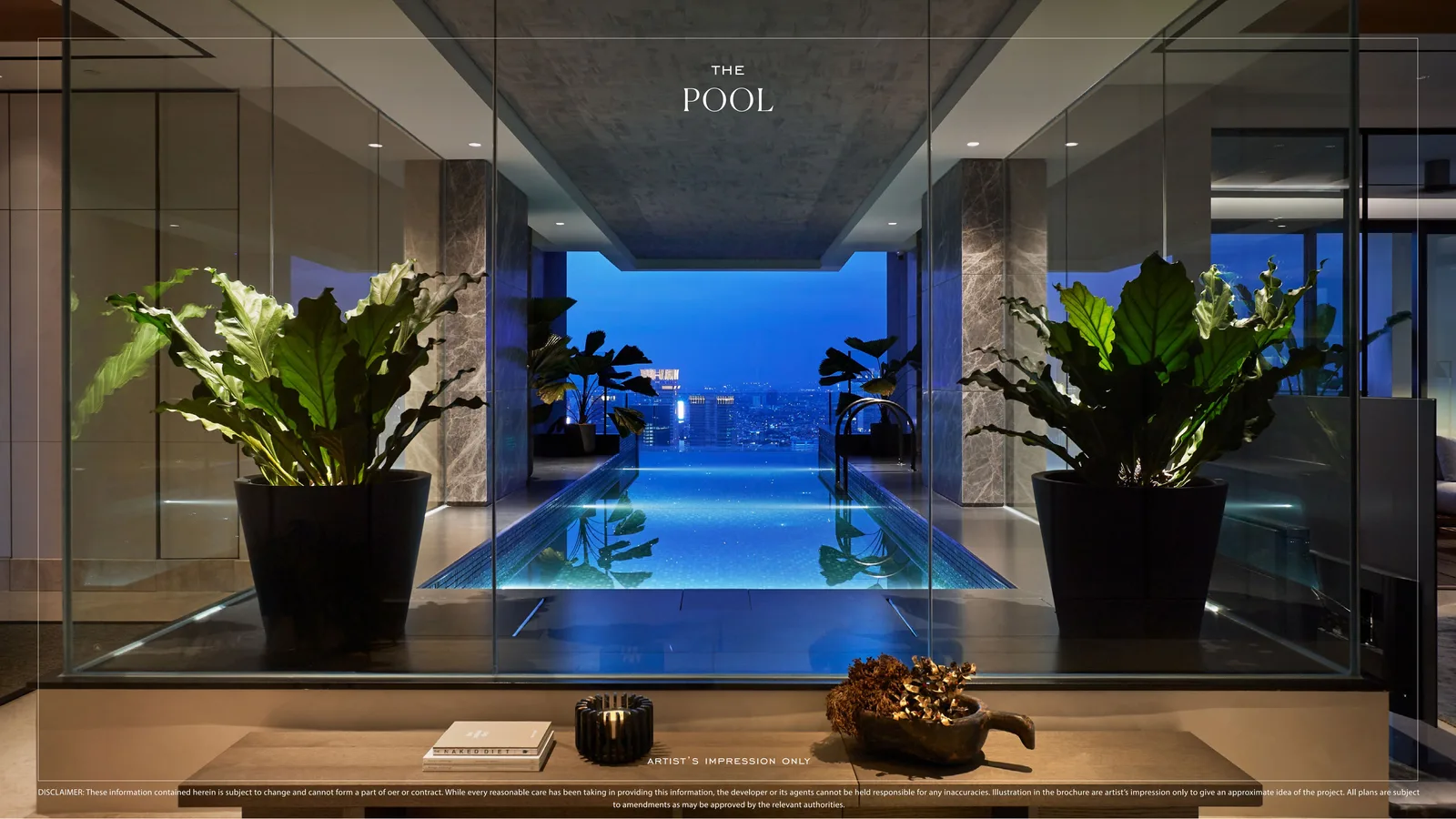 Regent Residences Jakarta private pool with panoramic Jakarta skyline — 57 storey branded luxury residence
